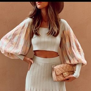 Zara 2 pièces knit crop top + skirt